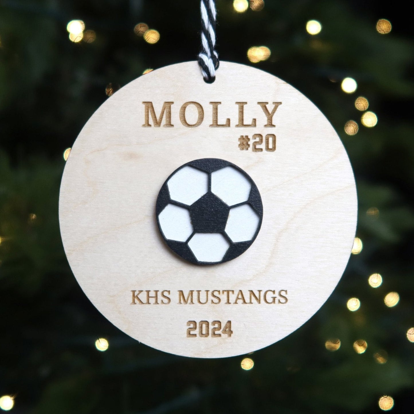 Personalized Soccer Ornament - Holiday Ornaments - Moon Rock Prints