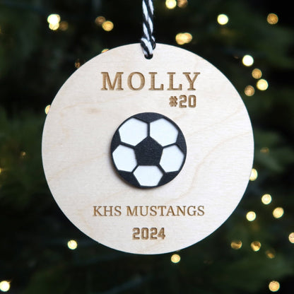 Personalized Soccer Ornament - Holiday Ornaments - Moon Rock Prints