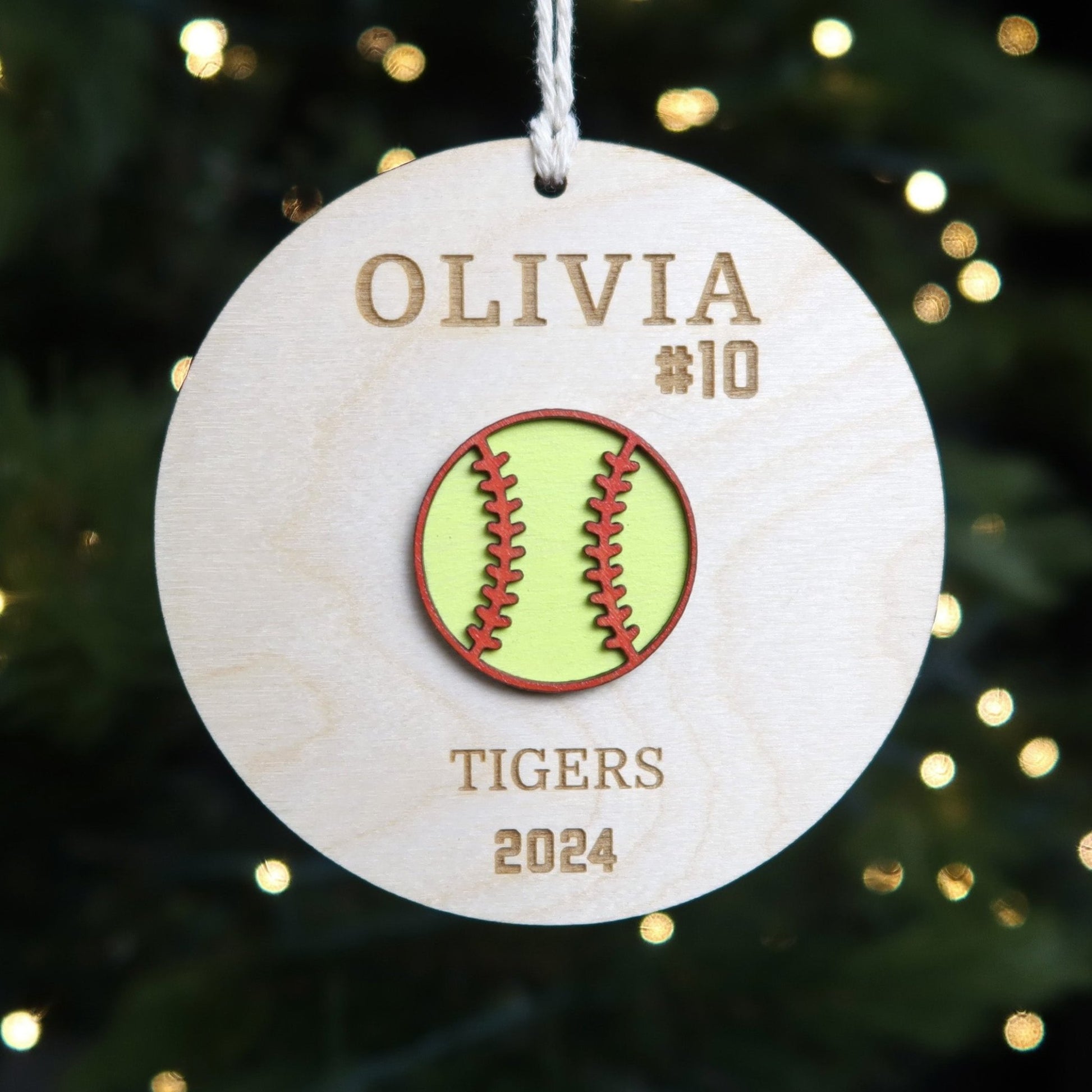 Personalized Softball Ornament - Holiday Ornaments - Moon Rock Prints