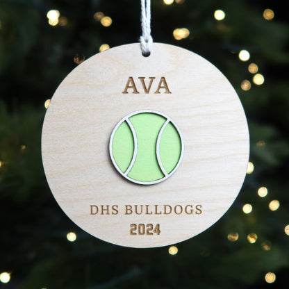 Personalized Tennis Ornament - Holiday Ornaments - Moon Rock Prints