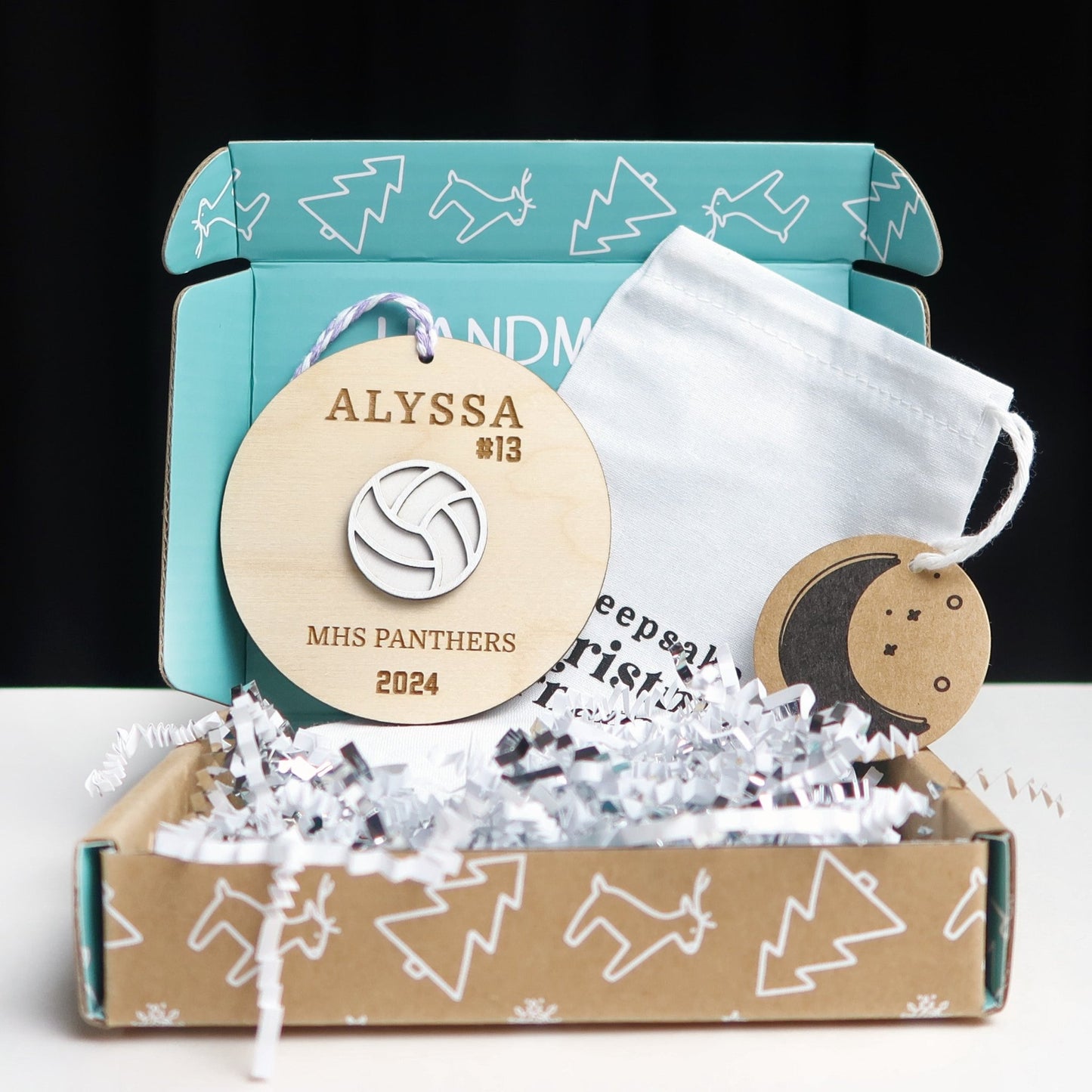 Personalized Volleyball Ornament - Holiday Ornaments - Moon Rock Prints