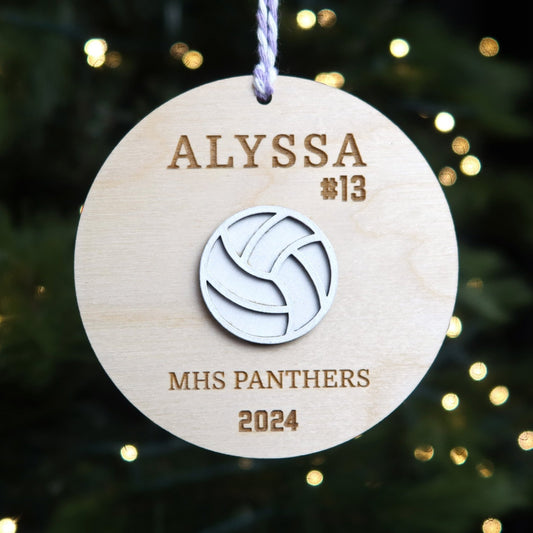 Personalized Volleyball Ornament - Holiday Ornaments - Moon Rock Prints