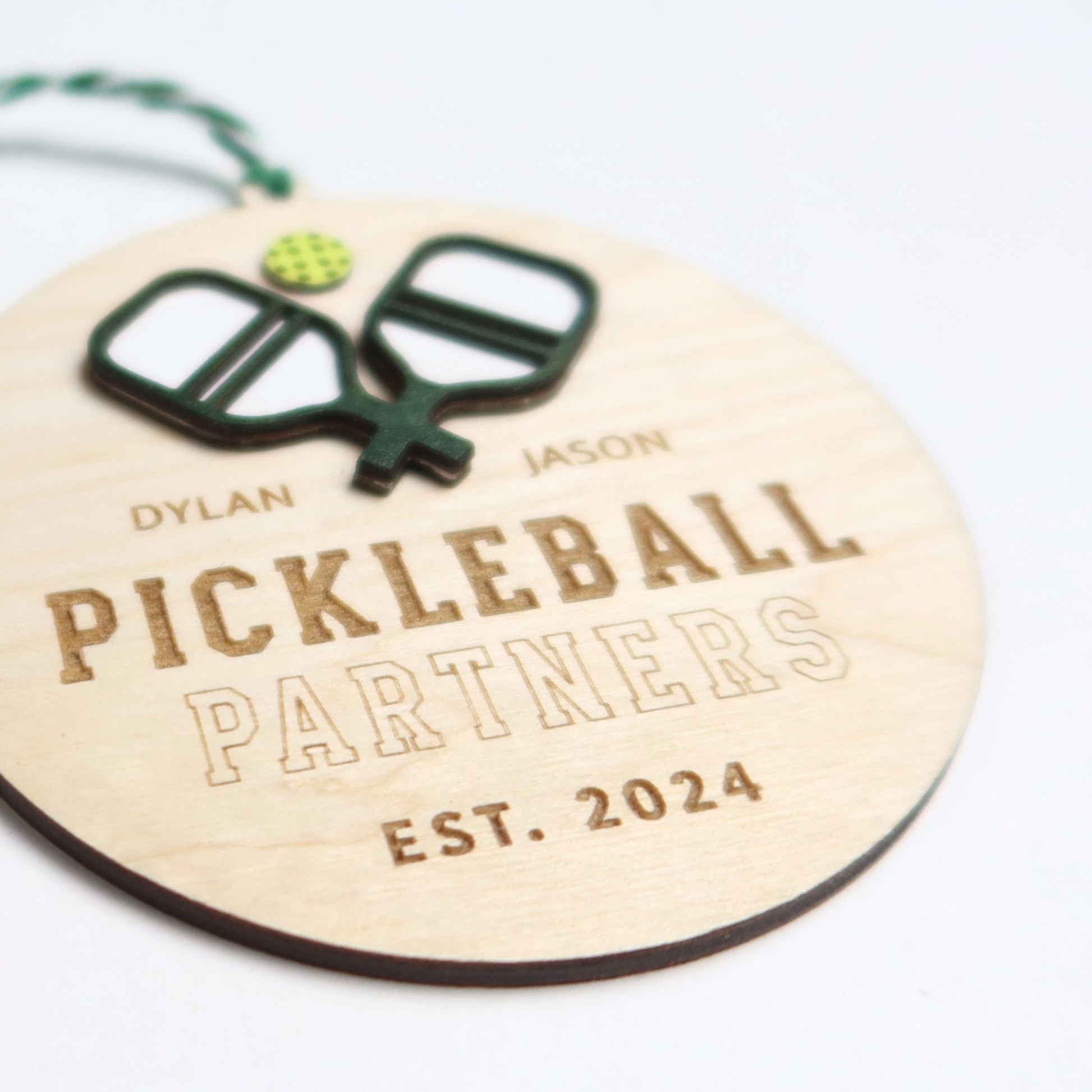 Pickleball Partners Personalized Pickleball Player Ornament - Holiday Ornaments - Moon Rock Prints