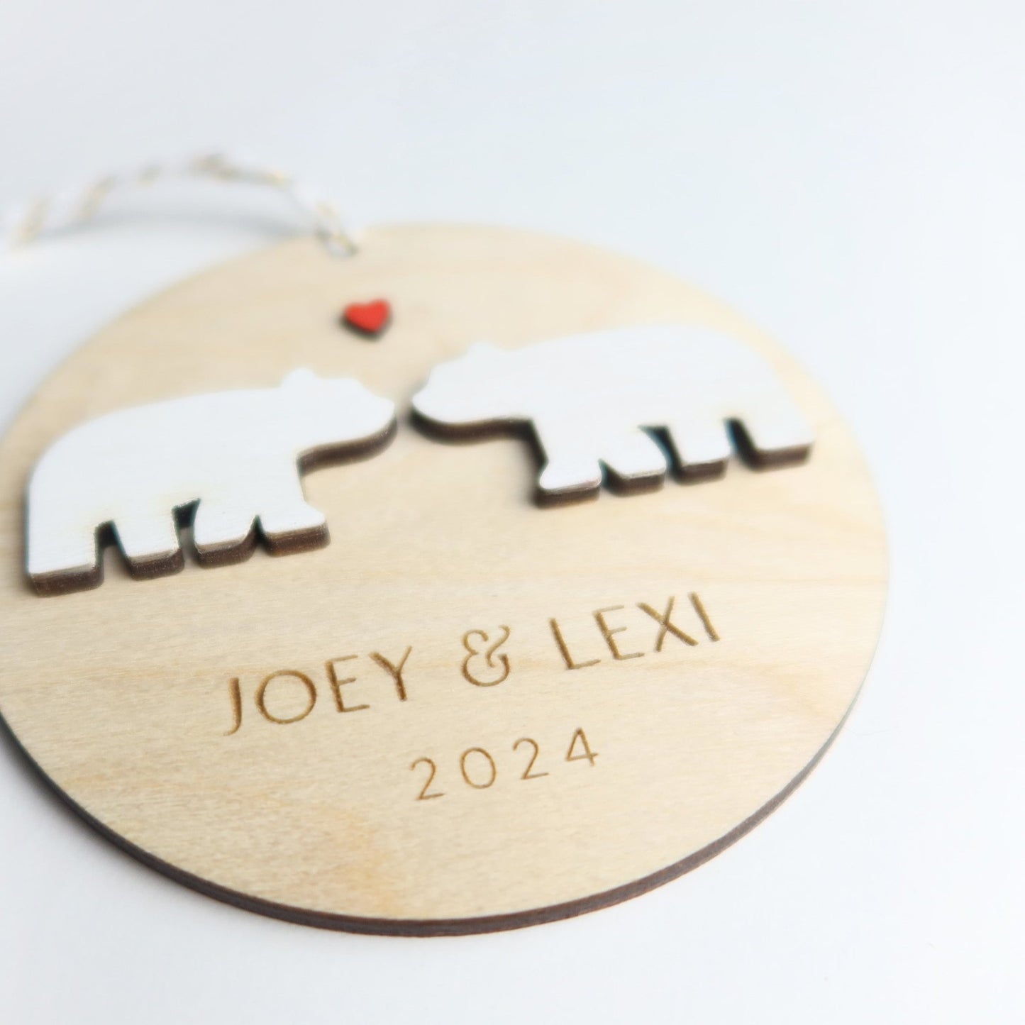 Polar Bears Personalized Couple Ornament - Holiday Ornaments - Moon Rock Prints