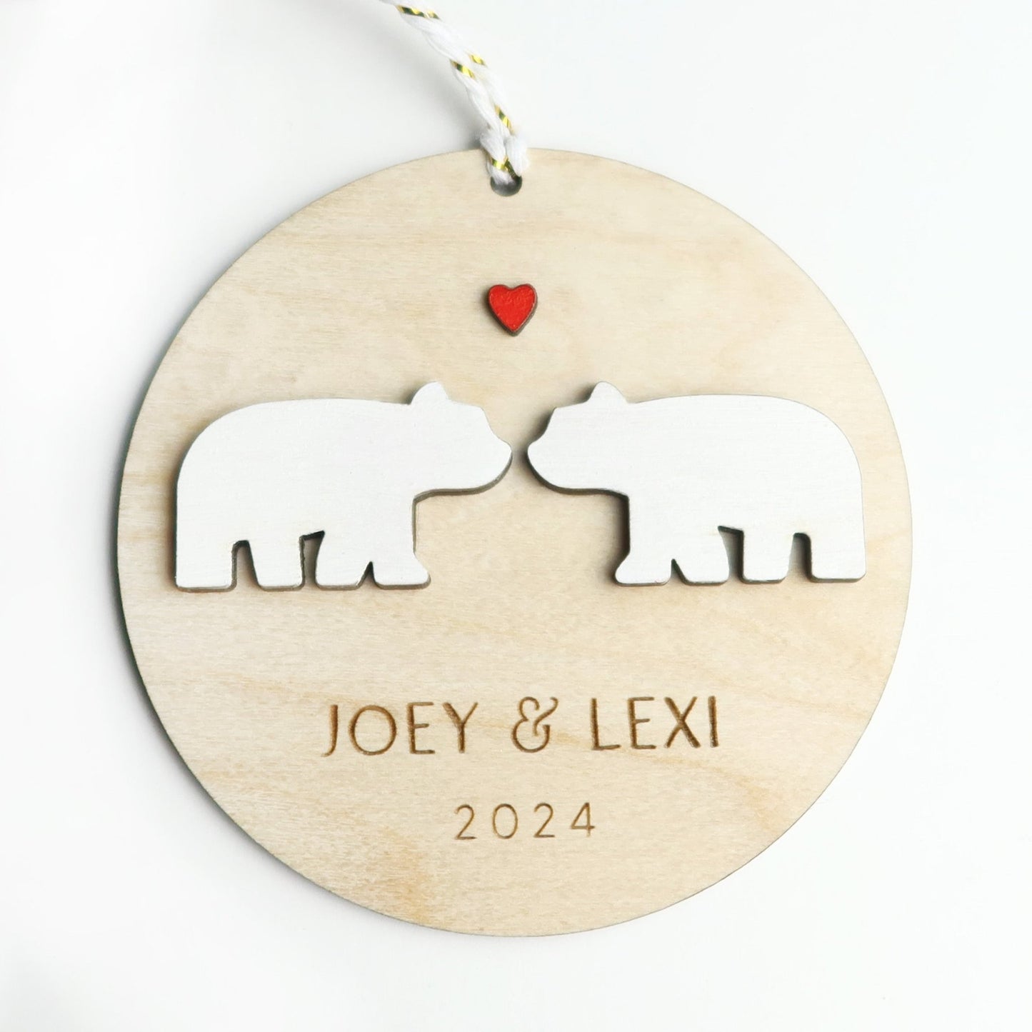 Polar Bears Personalized Couple Ornament - Holiday Ornaments - Moon Rock Prints