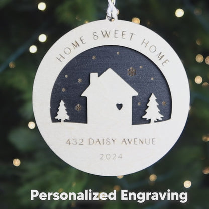 Home Sweet Home Ornament, First Home Personalized Address Ornament 2024