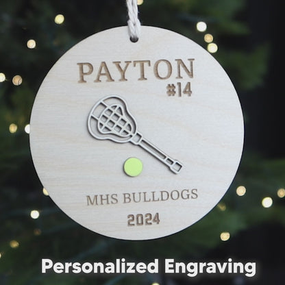 Lacrosse Player Personalized Christmas Keepsake 2024 Ornament for Lacrosse Team Gift