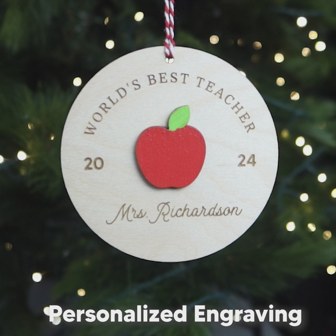 Best Teacher Christmas Ornament 2024 Personalized Teacher Appreciation Gift from Student