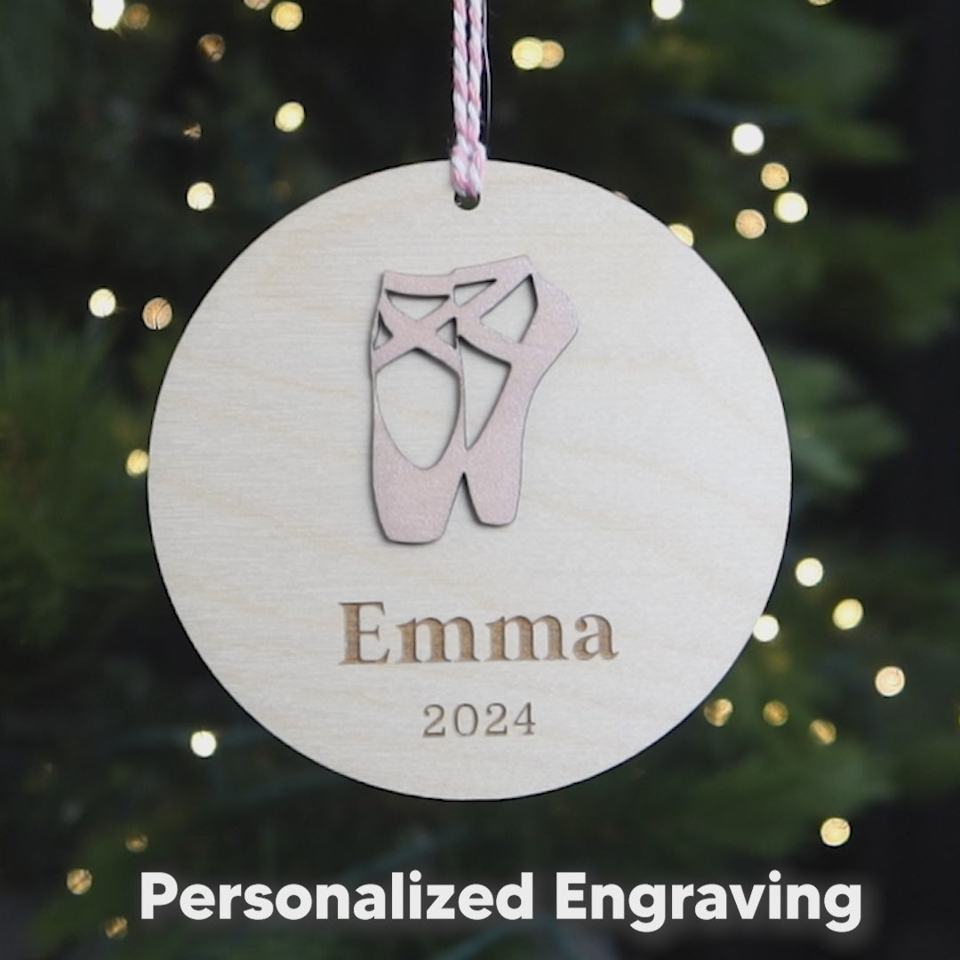 Ballet Dancer Personalized Christmas Keepsake 2024 Ornament for Dance Team or Recital Gift