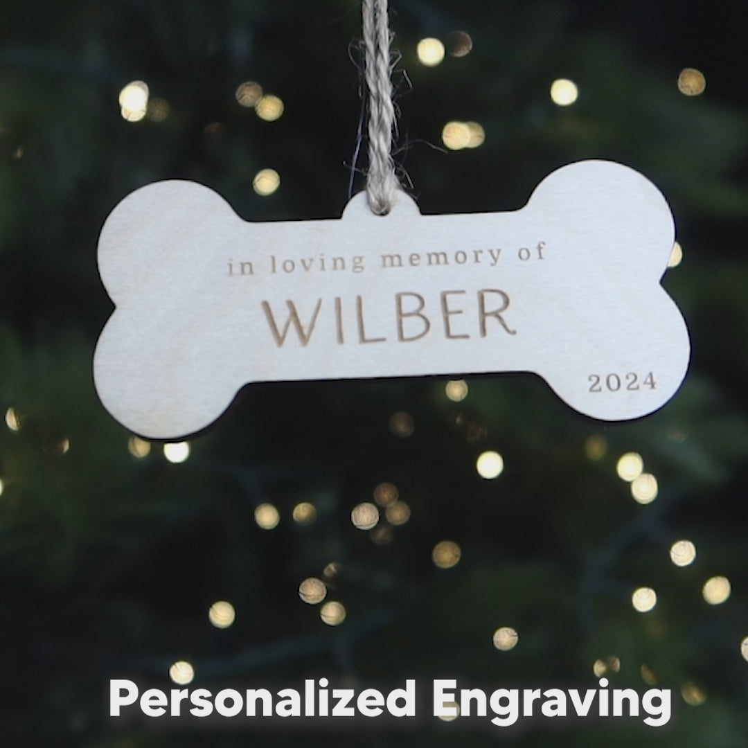 Personalized Dog Bone with Engraved Name Dog Memorial Ornament, Sympathy Gift for Dog Loss