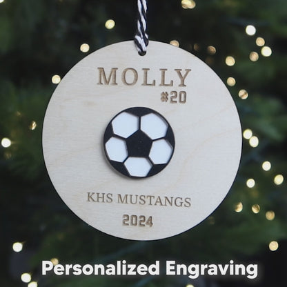 Soccer Player Personalized Christmas Keepsake 2024 Ornament for Soccer Team Gift