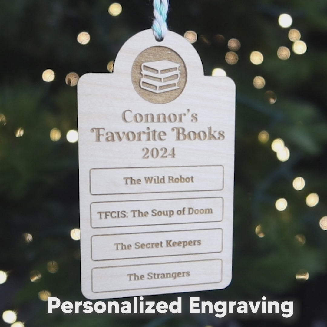 Reader's Favorite Books of 2024 Personalized Reading Ornament Book Lover Keepsake, Teen Reader Gift