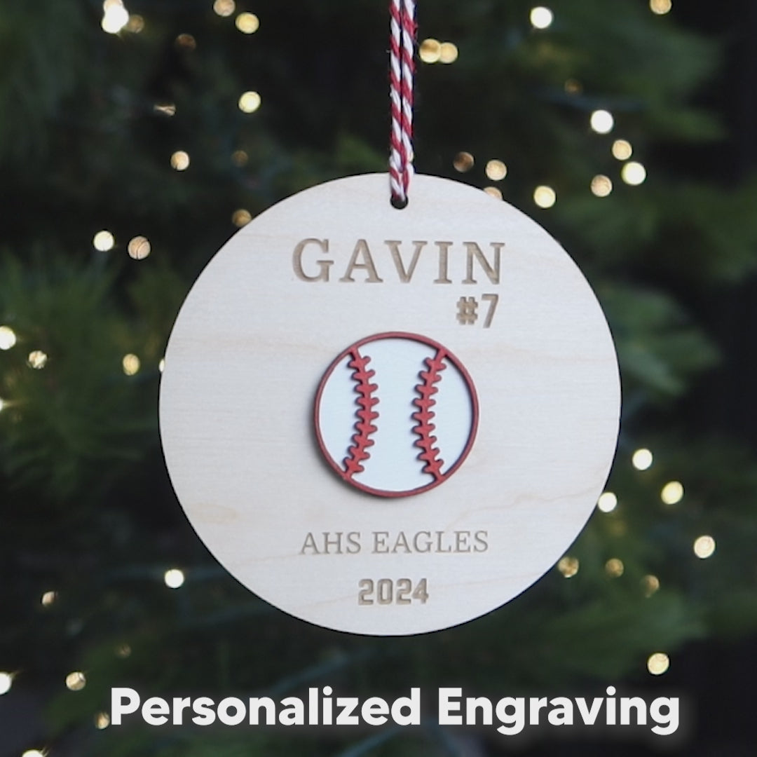 Baseball Player Personalized Christmas Keepsake 2024 Ornament for Baseball Team Gift