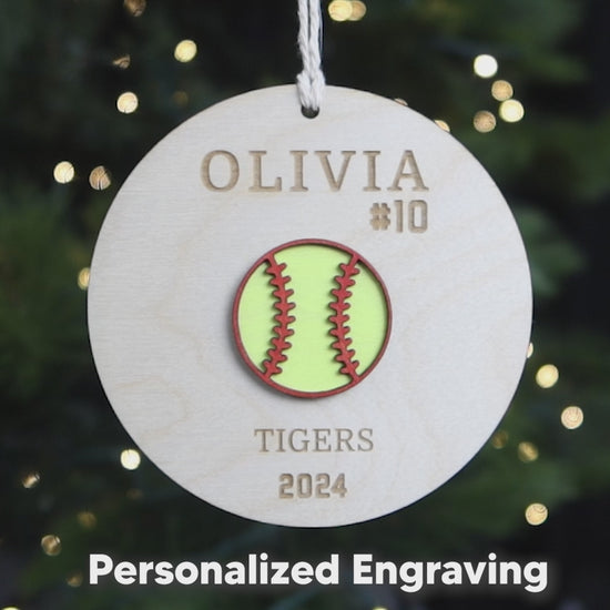 Softball Player Personalized Christmas Keepsake 2024 Ornament for Softball Team Gift