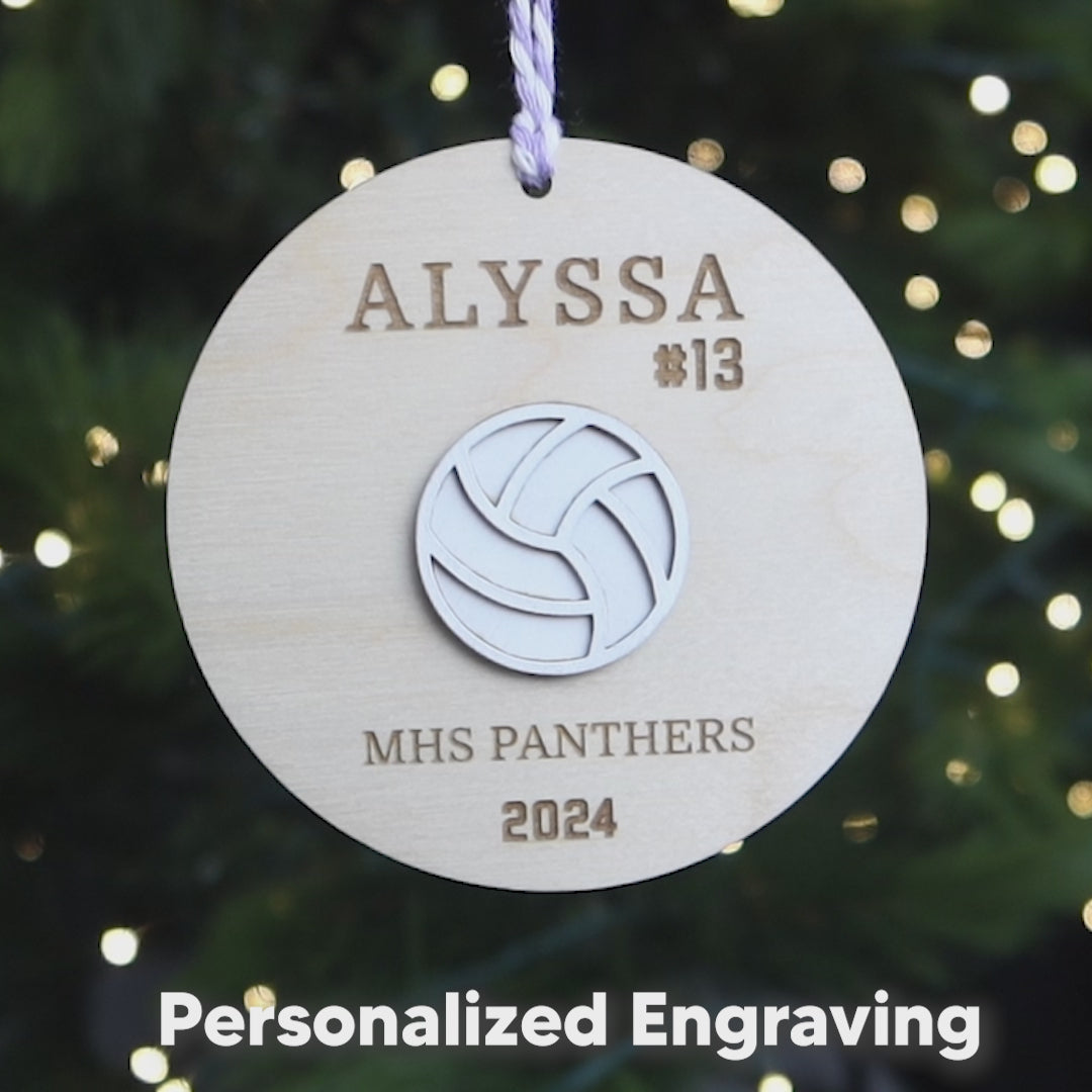 Volleyball Player Personalized Athlete Christmas Keepsake 2024 Ornament for Volleyball Team Gift