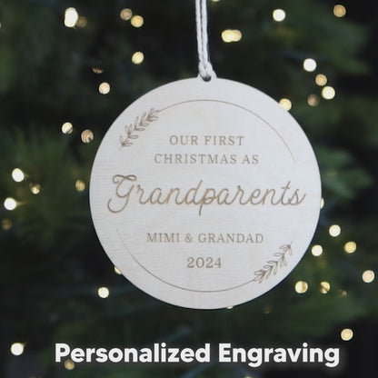 First Christmas as Grandparents Personalized Ornament 2024 Gift for New Grandparents