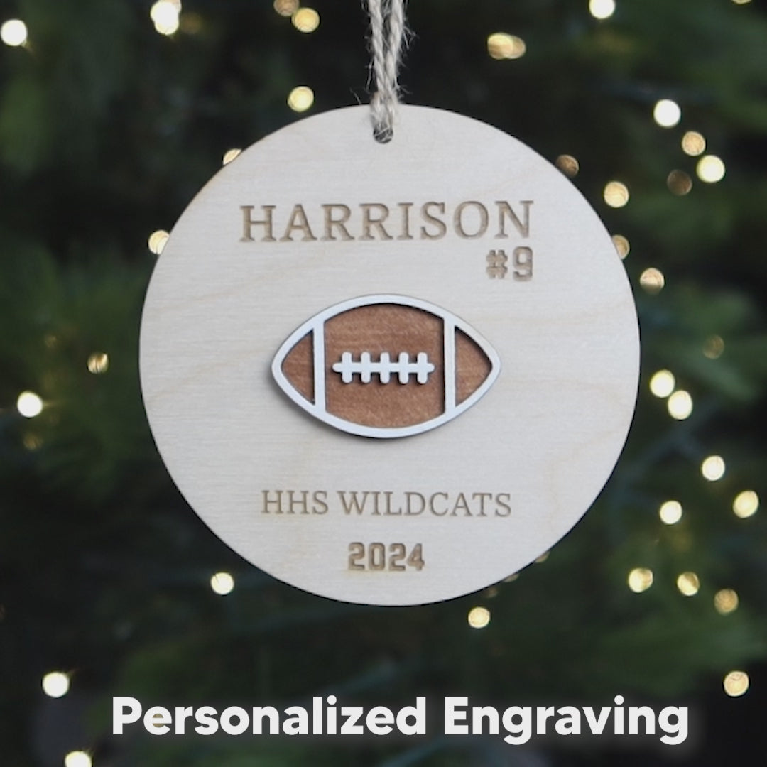 Football Player Personalized Christmas Keepsake 2024 Ornament for Senior Football Team Gift