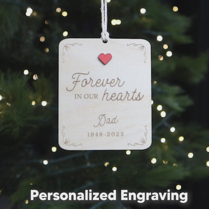 Forever in Our Hearts Personalized Memorial Ornament 2024 In Loving Memory Sympathy Gift