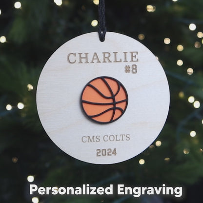 Basketball Player Personalized Christmas Keepsake 2024 Ornament for Basketball Team Gift