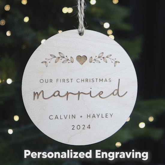 First Christmas Married Personalized Husband and Wife Ornament 2024 Keepsake