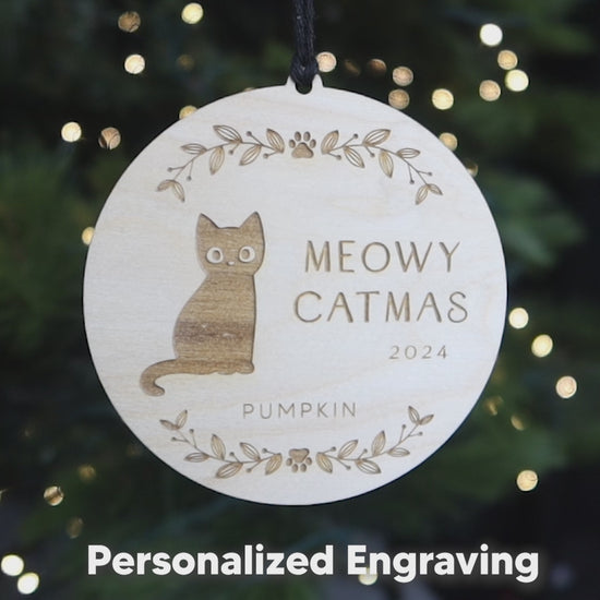 Meowy Catmas Personalized Cat Christmas Ornament 2024 Gift for Cat Owner