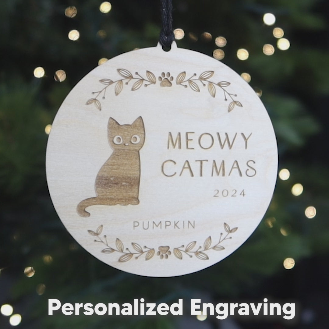 Meowy Catmas Personalized Cat Christmas Ornament 2024 Gift for Cat Owner