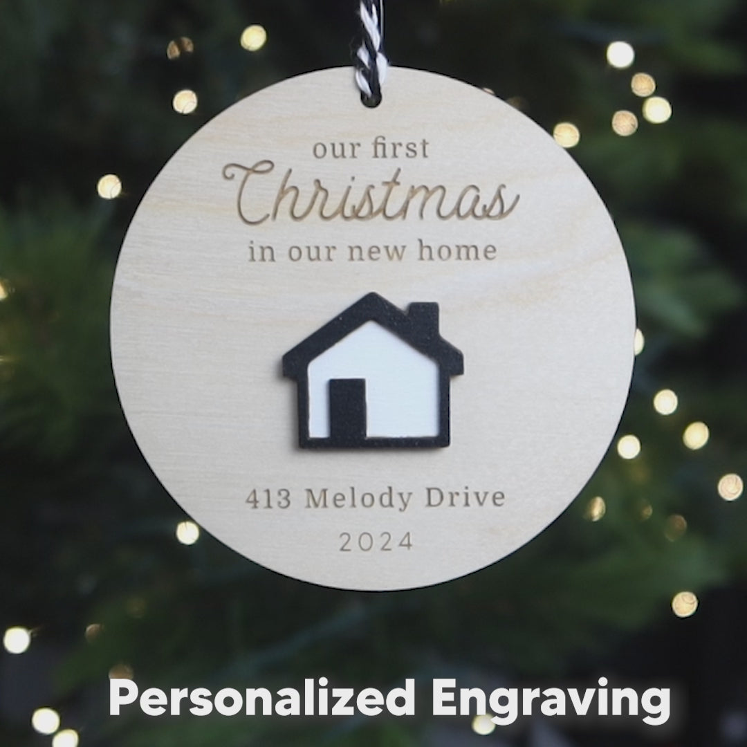 First Christmas in New Home Personalized Address Christmas Ornament 2024 Housewarming Keepsake Gift