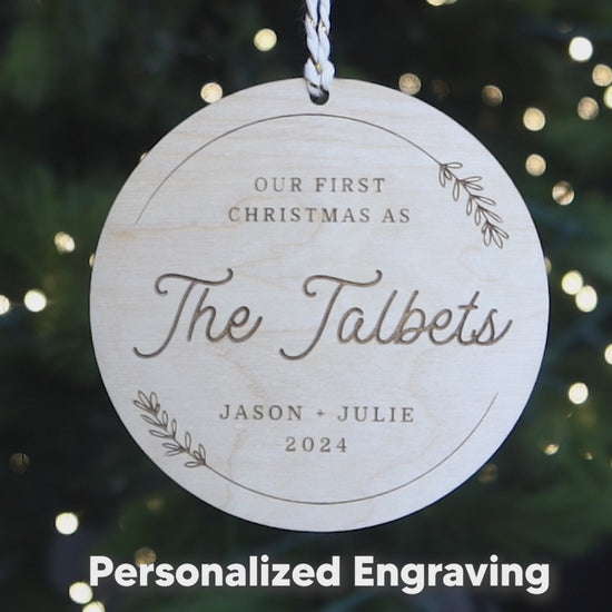 First Christmas Married Personalized Name Ornament Custom Gift for Newlywed Couple Christmas 2024