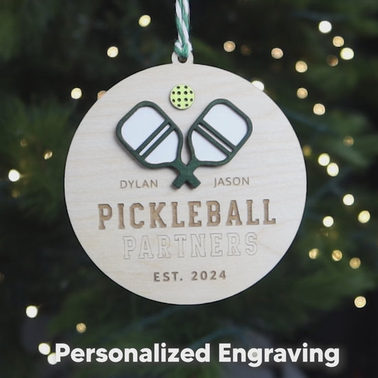 Pickleball Partners Personalized Pickleball Player Ornament