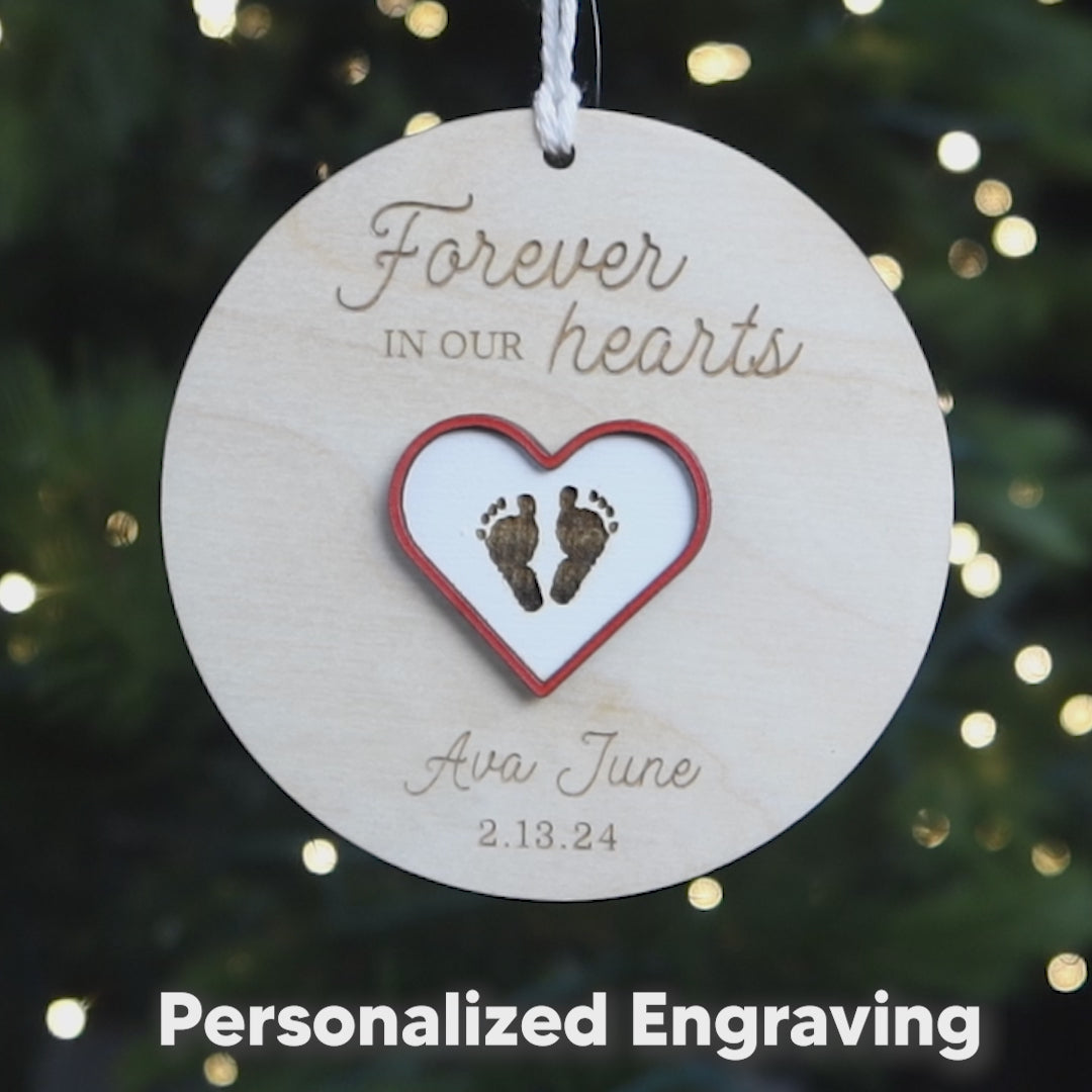 Forever in Our Hearts Personalized Baby Memorial Ornament Sympathy Gift for Miscarriage