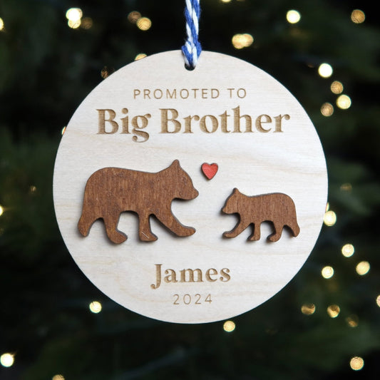 Promoted to Big Brother Personalized Ornament - Holiday Ornaments - Moon Rock Prints