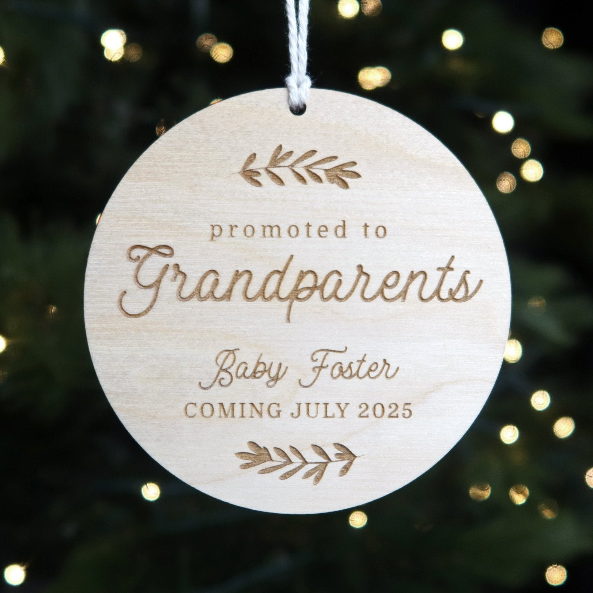 Christmas fashion pregnancy announcement ornament