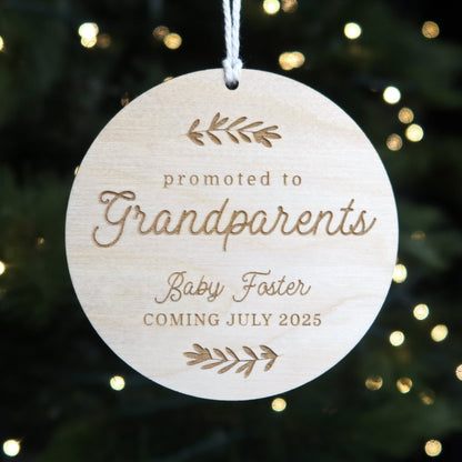 Promoted to Grandparents Pregnancy Announcement Ornament - Holiday Ornaments - Moon Rock Prints