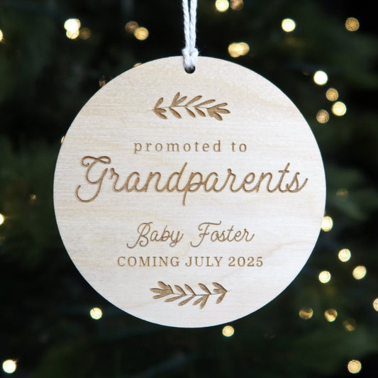 Promoted to Grandparents Pregnancy Announcement Ornament - Holiday Ornaments - Moon Rock Prints