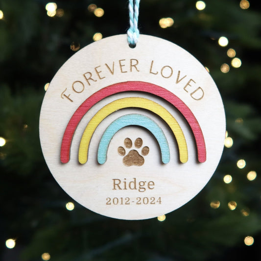 Rainbow Bridge Pet Memorial Ornament - Holiday Ornaments - Moon Rock Prints