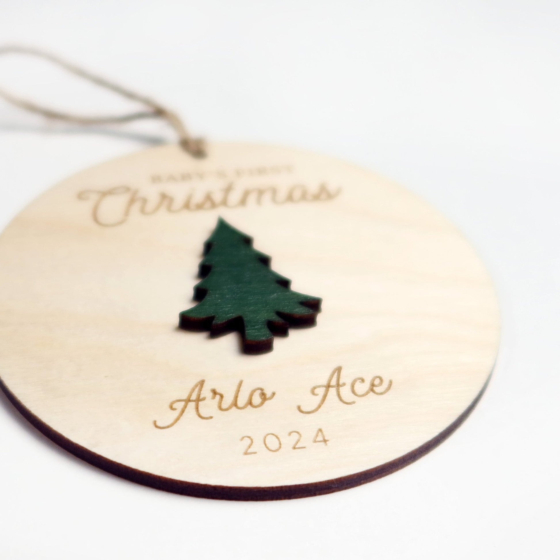 Tree Baby's First Christmas Ornament Personalized - Holiday Ornaments - Moon Rock Prints