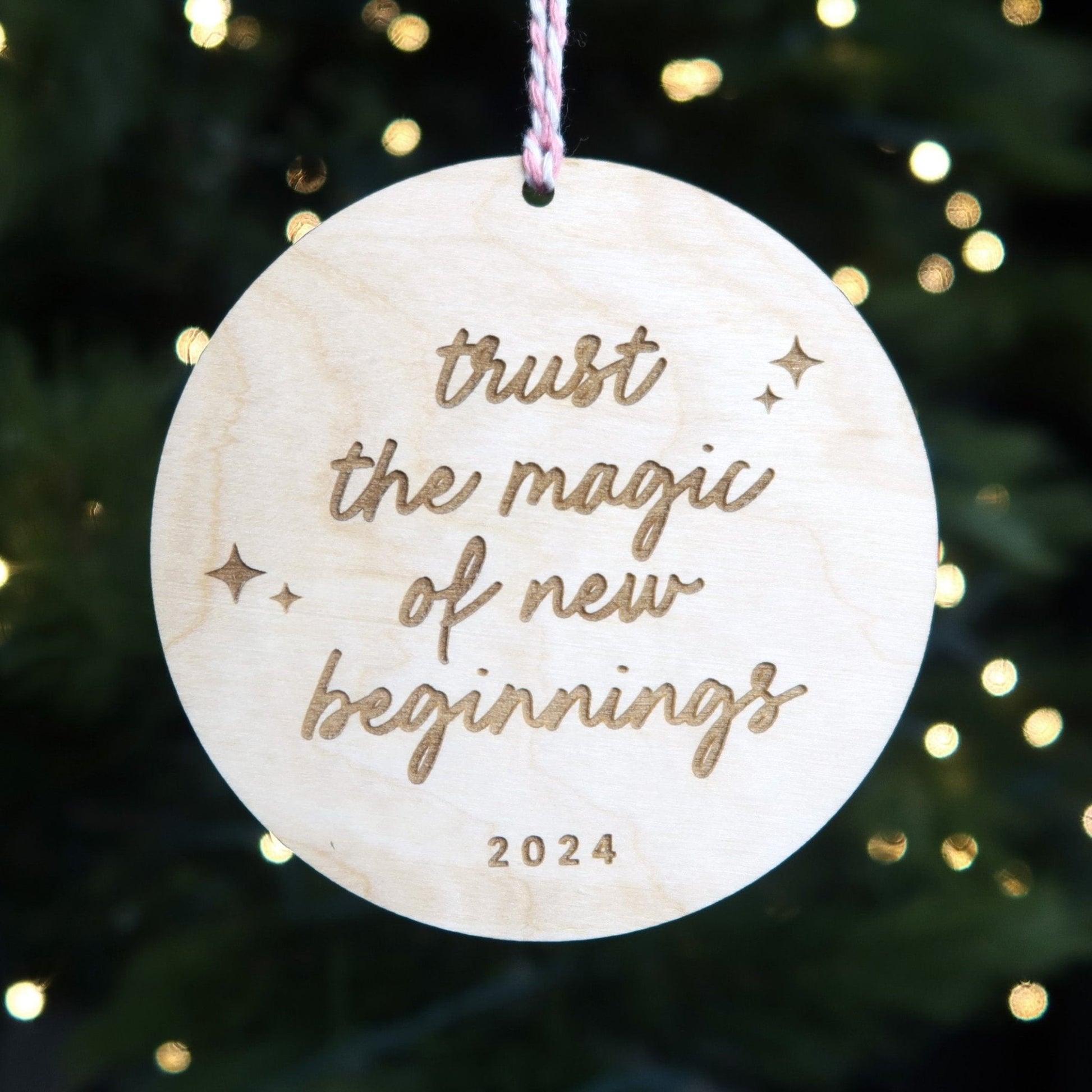 Trust the Magic of New Beginnings Wood Ornament - Holiday Ornaments - Moon Rock Prints