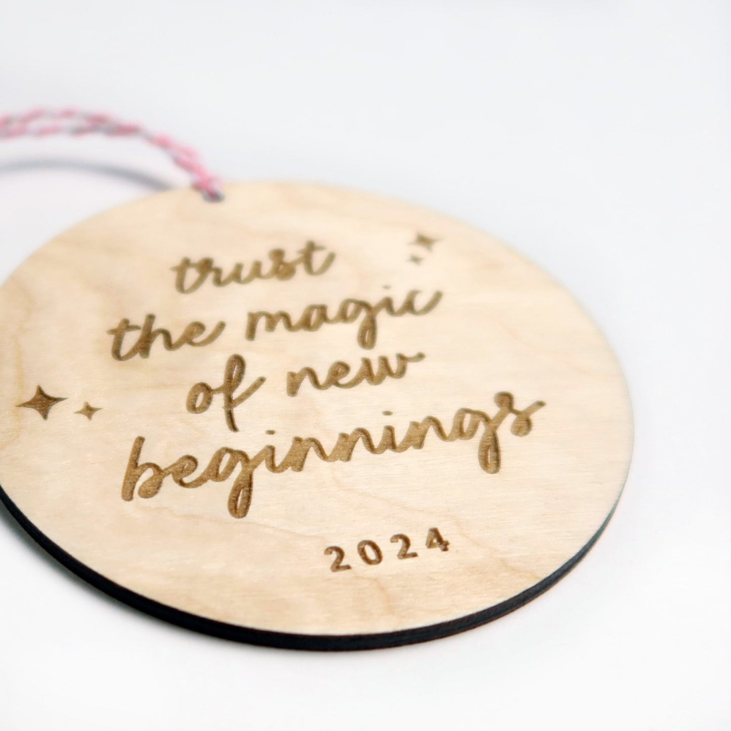 Trust the Magic of New Beginnings Wood Ornament - Holiday Ornaments - Moon Rock Prints