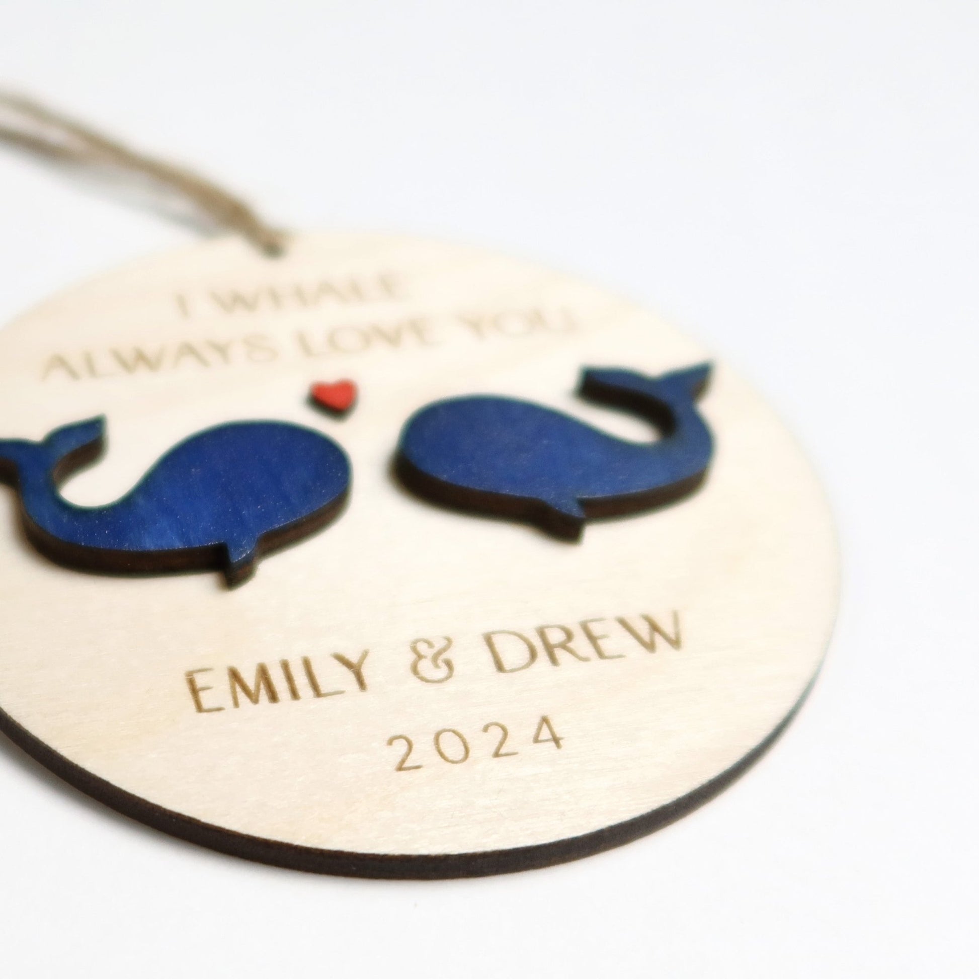 Whales Personalized Couple Ornament - Holiday Ornaments - Moon Rock Prints