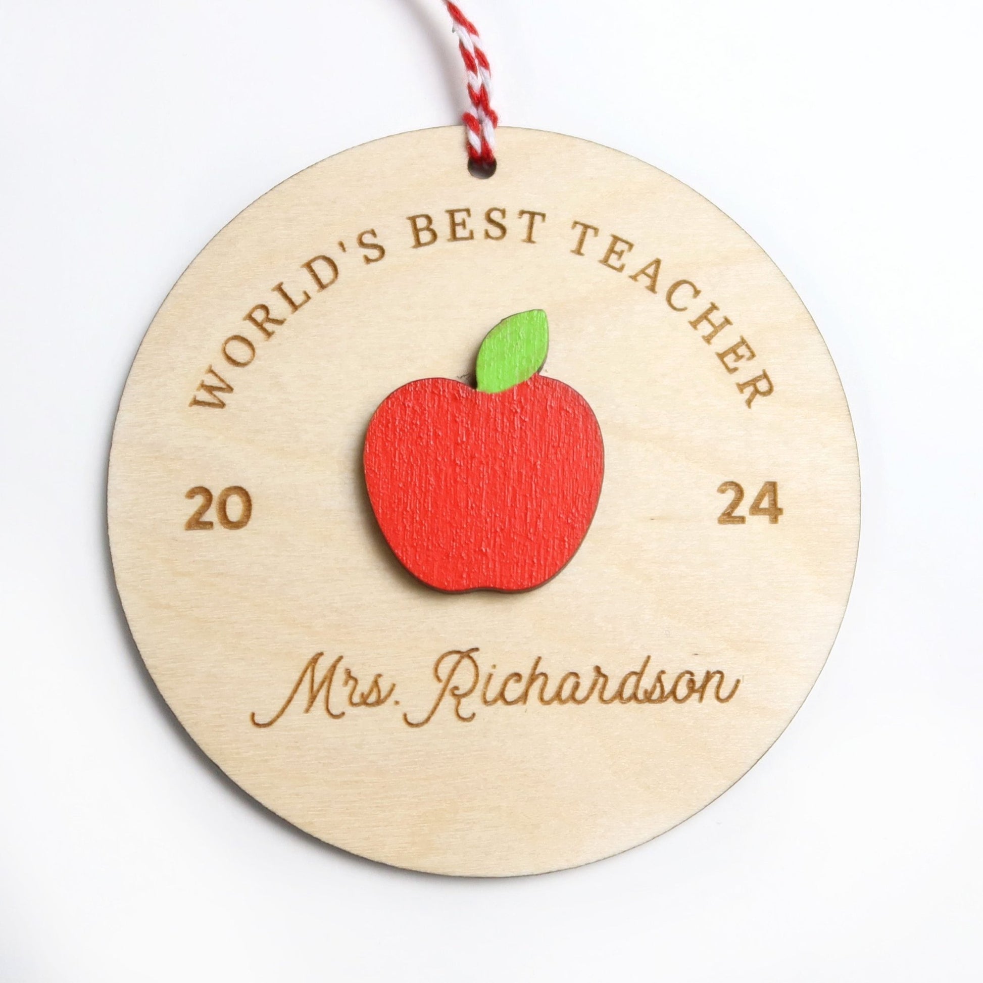 World's Best Teacher Personalized Christmas Ornament - Holiday Ornaments - Moon Rock Prints