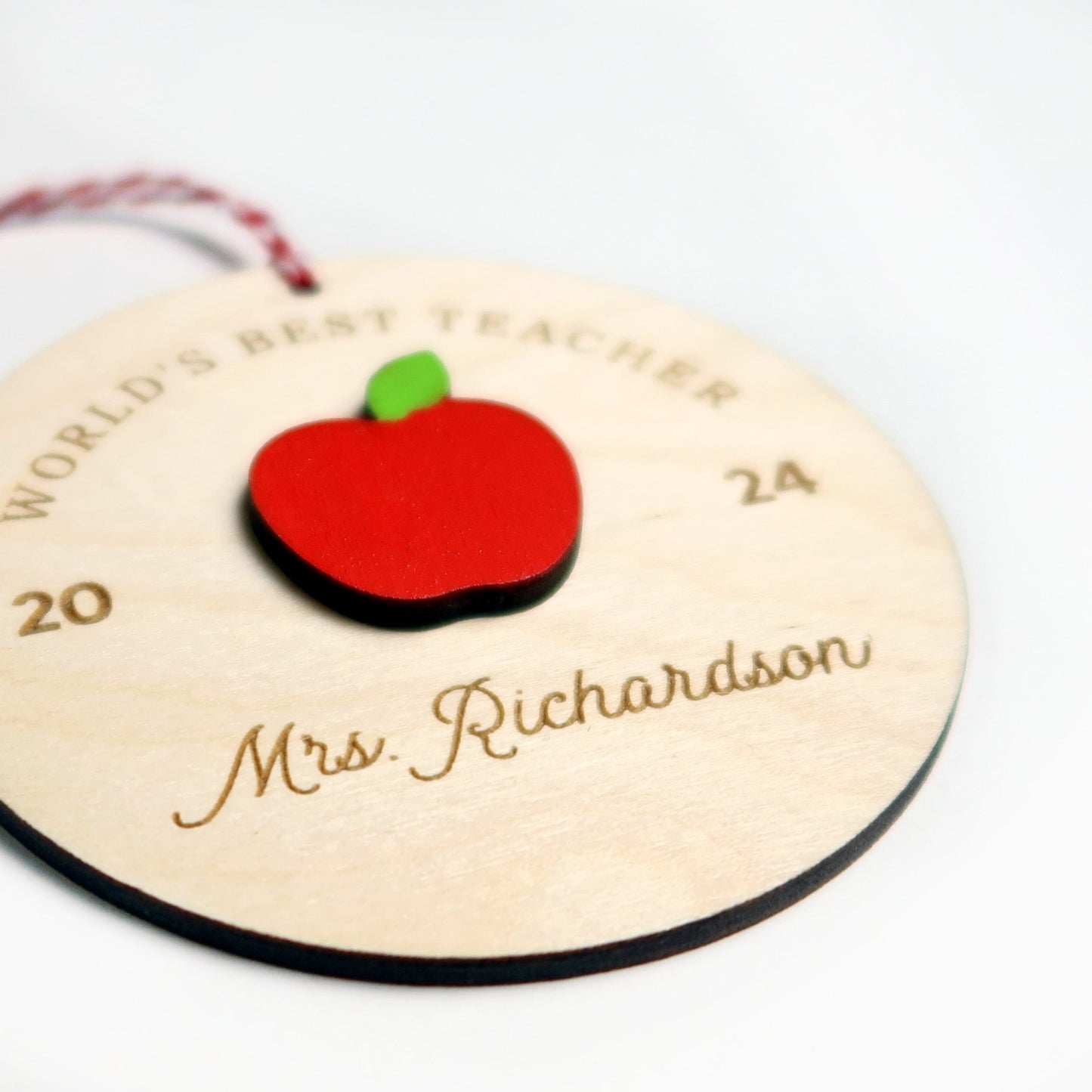 World's Best Teacher Personalized Christmas Ornament - Holiday Ornaments - Moon Rock Prints