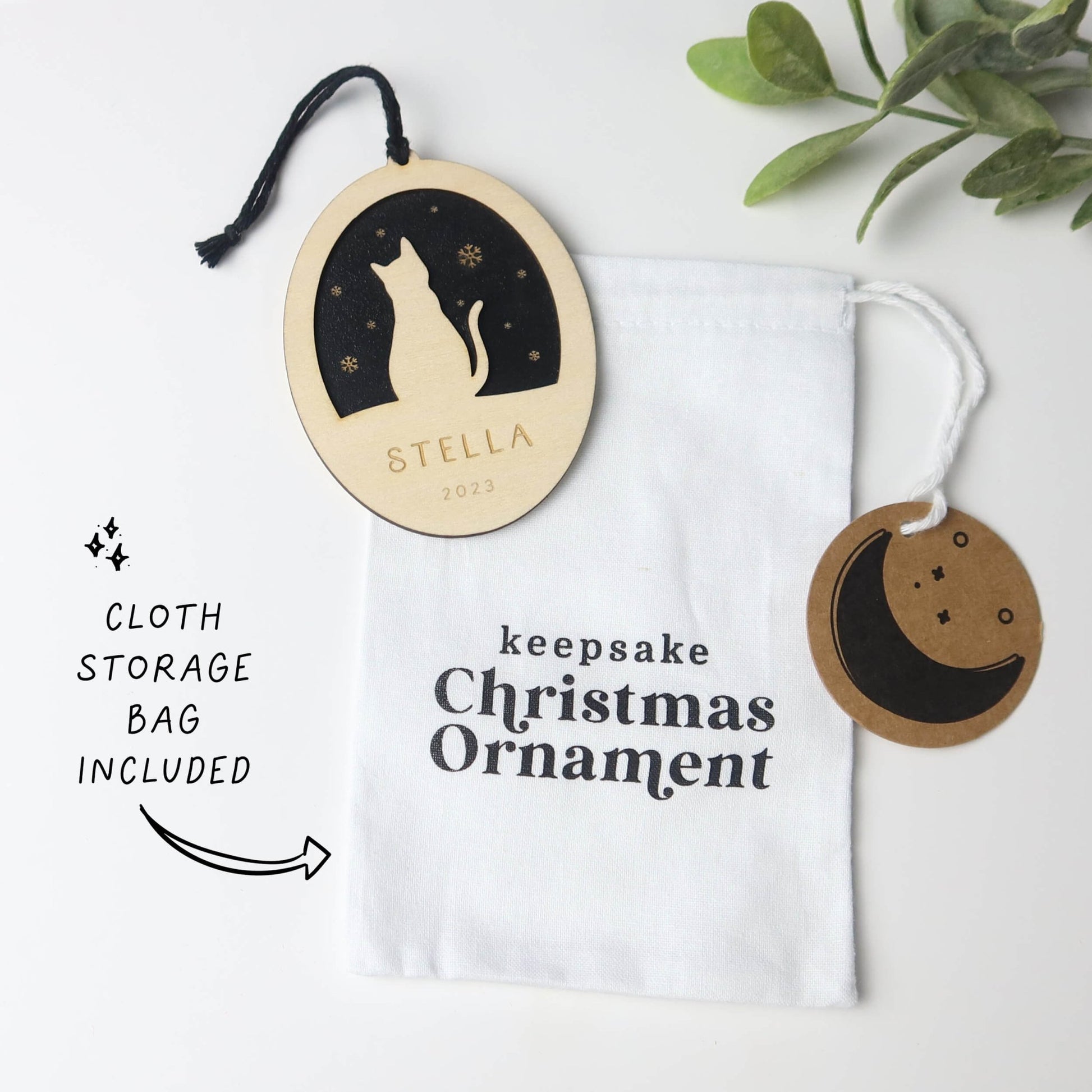 Custom Cat Christmas Ornament - Holiday Ornaments - Moon Rock Prints