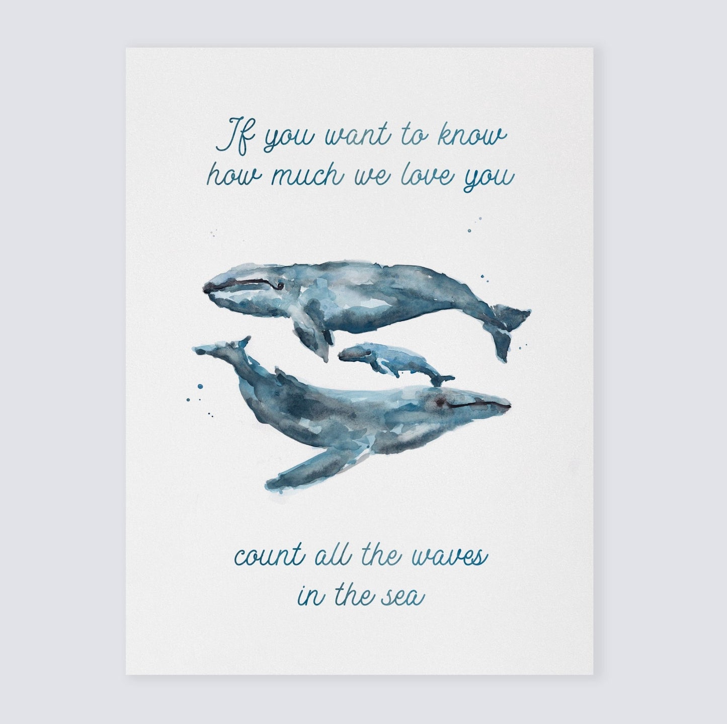 How Much We Love You: Watercolor Ocean Animal Print - Art Prints - Moon Rock Prints