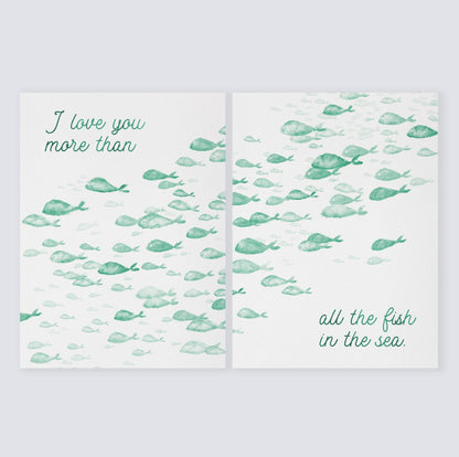 Love You More Than All The Fish in the Sea 2 Print Set - Art Prints - Moon Rock Prints