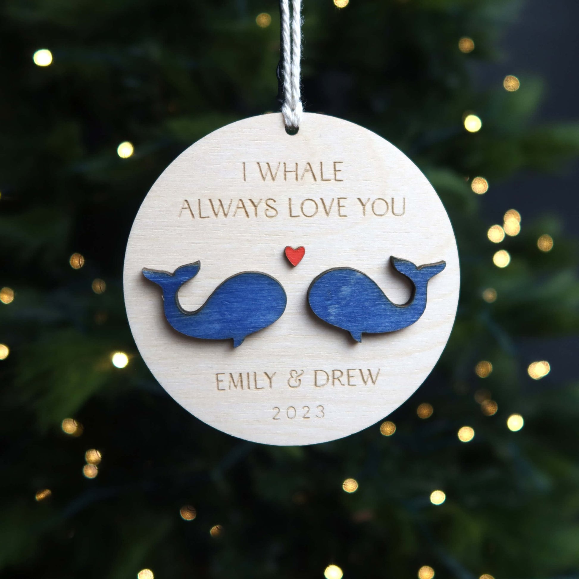 Memorial Gone Fishing Heart Personalized Circle Ornament