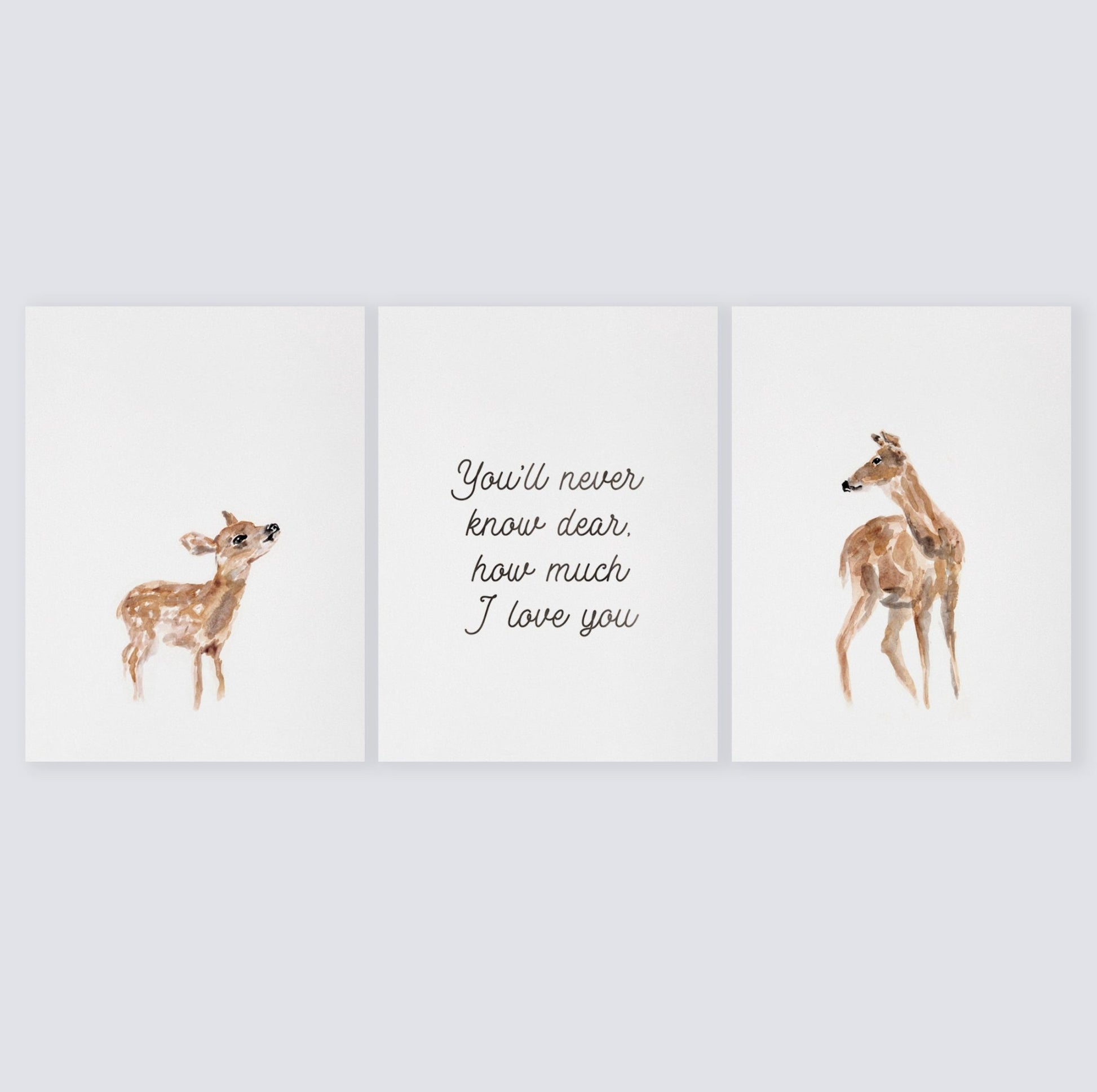 Mom to son, Deer drawing, Spring forest, Never forget that I love